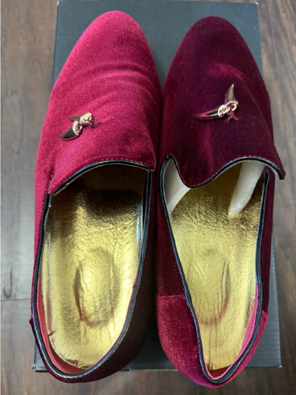 Men's Velvet Burgundy Slip-On Loafers